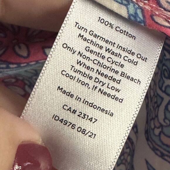 Talbots Blouse‎ Top L Petite Garden Medallion Button Front Long Sleeve Thin NEW - Picture 7 of 12